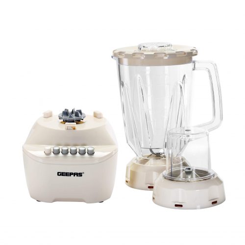 Geepas Blender - GSB5362 2 In 1 1.5L 400W Blender -White