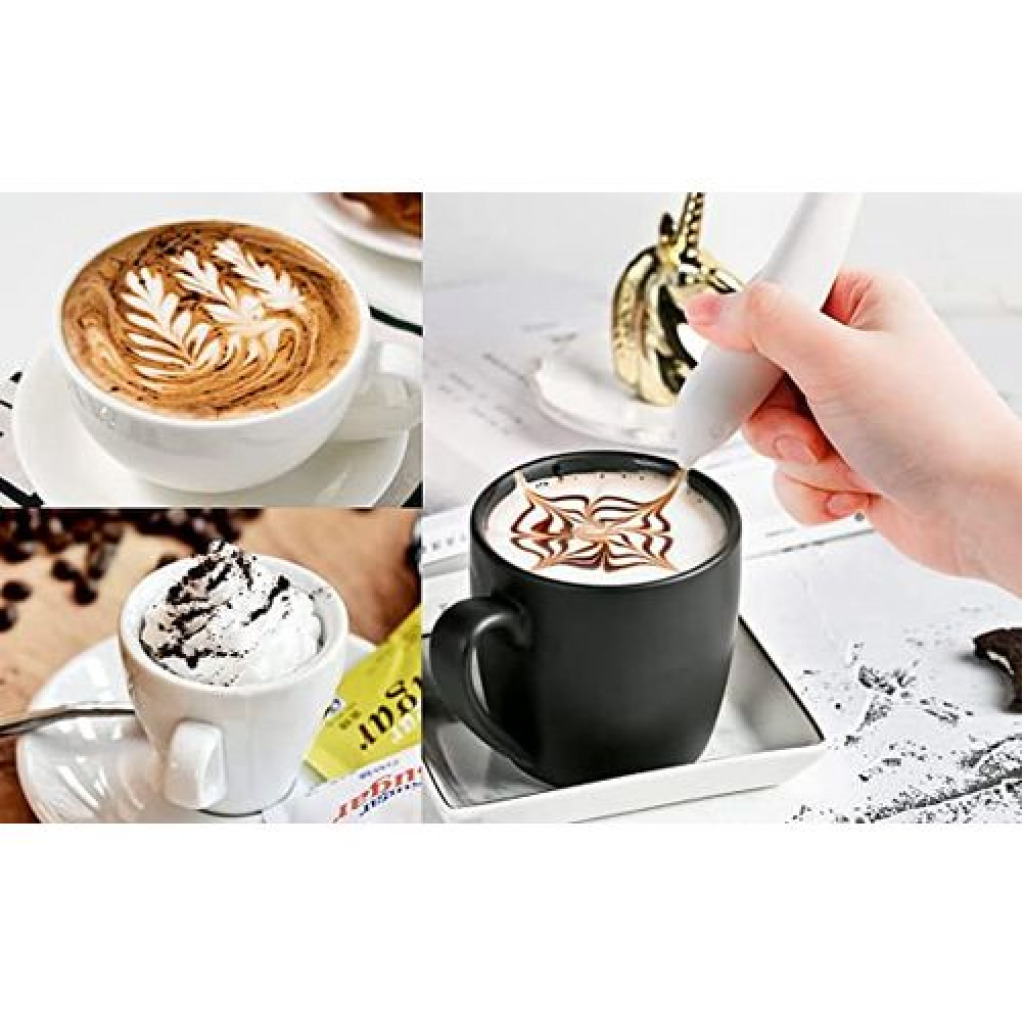 Electric Latte Coffee Spice Pen, Cake Decoration Carving Pen- White