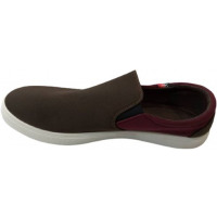 Men's Slip-On Plimsolls - Brown, White