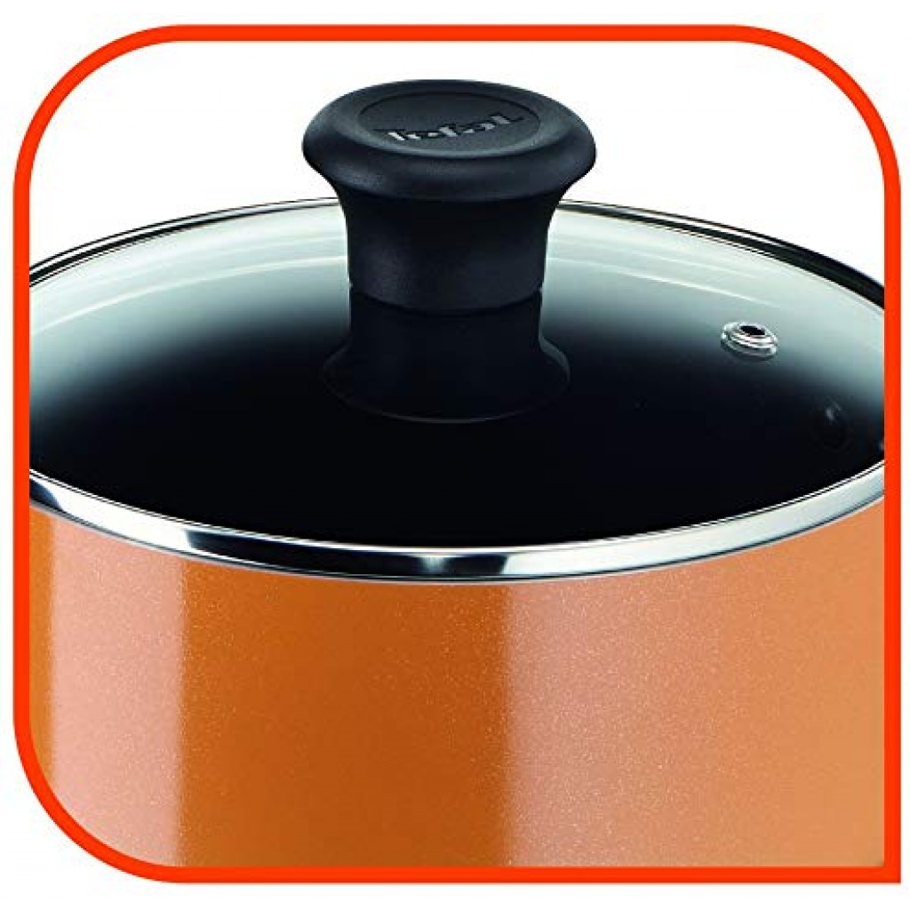 Tefal Prima B168A374 Cooking Set of 12 Pieces, Orange/Black, Aluminum