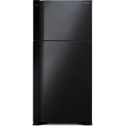 Hitachi 600-liter Double Door Refrigerator with Inverter Compressor, Brilliant Black – RV750PUN7KBBK; Frost Free Top Mount Freezer, Dual Fan Cooling Refrigerators
