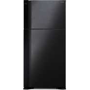 Hitachi 600 - liter Double Door Refrigerator with Inverter Compressor, Brilliant Black – RV750PUN7KBBK; Frost Free Top Mount Freezer, Dual Fan Cooling