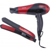 GEEPAS GHF86036 Hair Dryer & Straightener Combo/Ceramic, Red