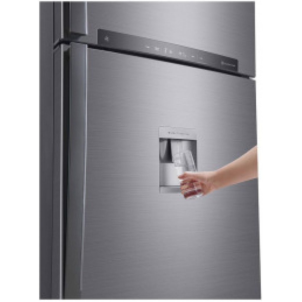 LG 401-Litres GL-F602HLHU Fridge; 410(L) | Top Freezer Refrigerator | Inverter Linear Compressor | Smart ThinQ™ | LINEAR Cooling™ -Inox