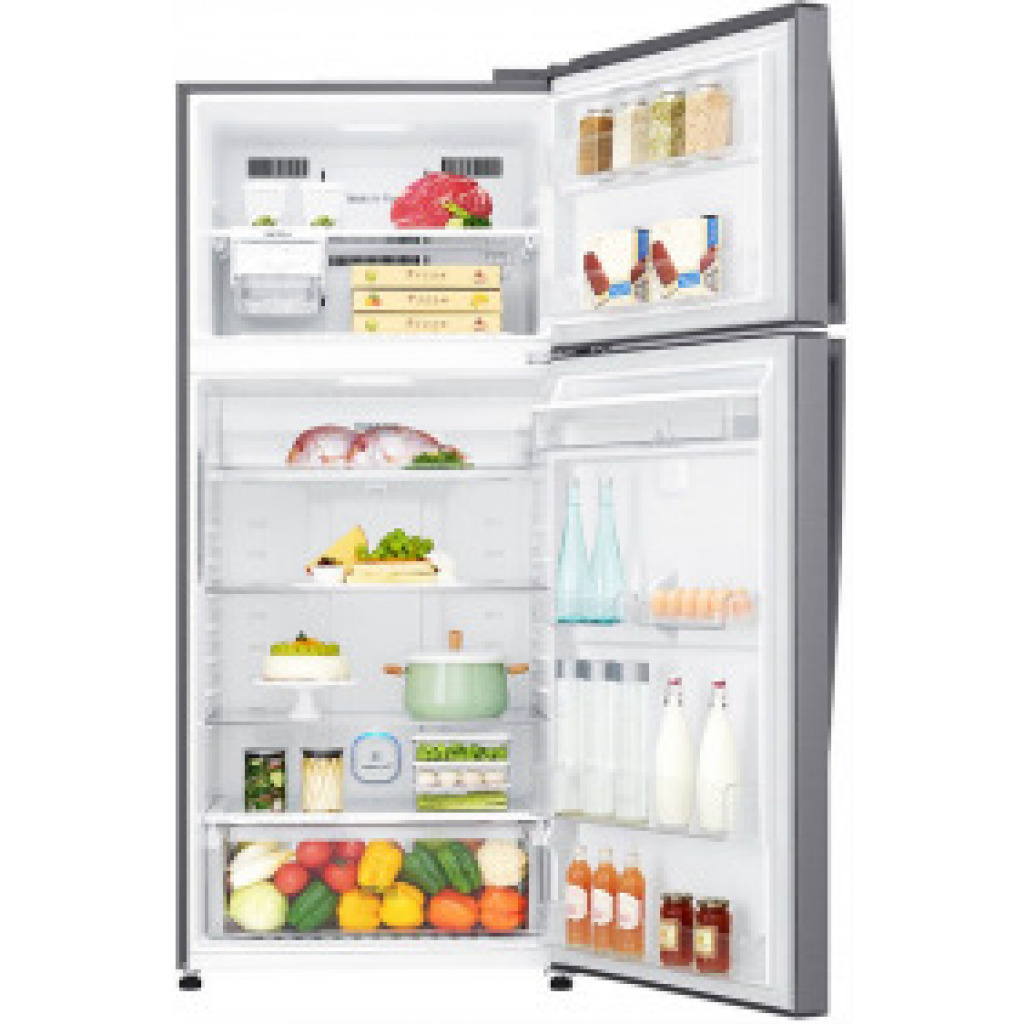 LG 438-Litres GL-H652HLHU Fridge; Double Door Frost Free Refrigerator Platinum Silver | LINEAR Cooling™ | Hygiene Fresh+ | Smart ThinQ™