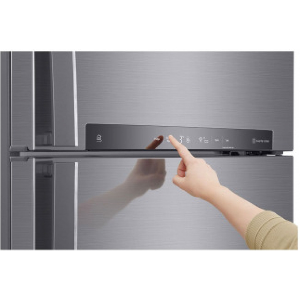 LG 401-Litres GL-F602HLHU Fridge; 410(L) | Top Freezer Refrigerator | Inverter Linear Compressor | Smart ThinQ™ | LINEAR Cooling™ -Inox