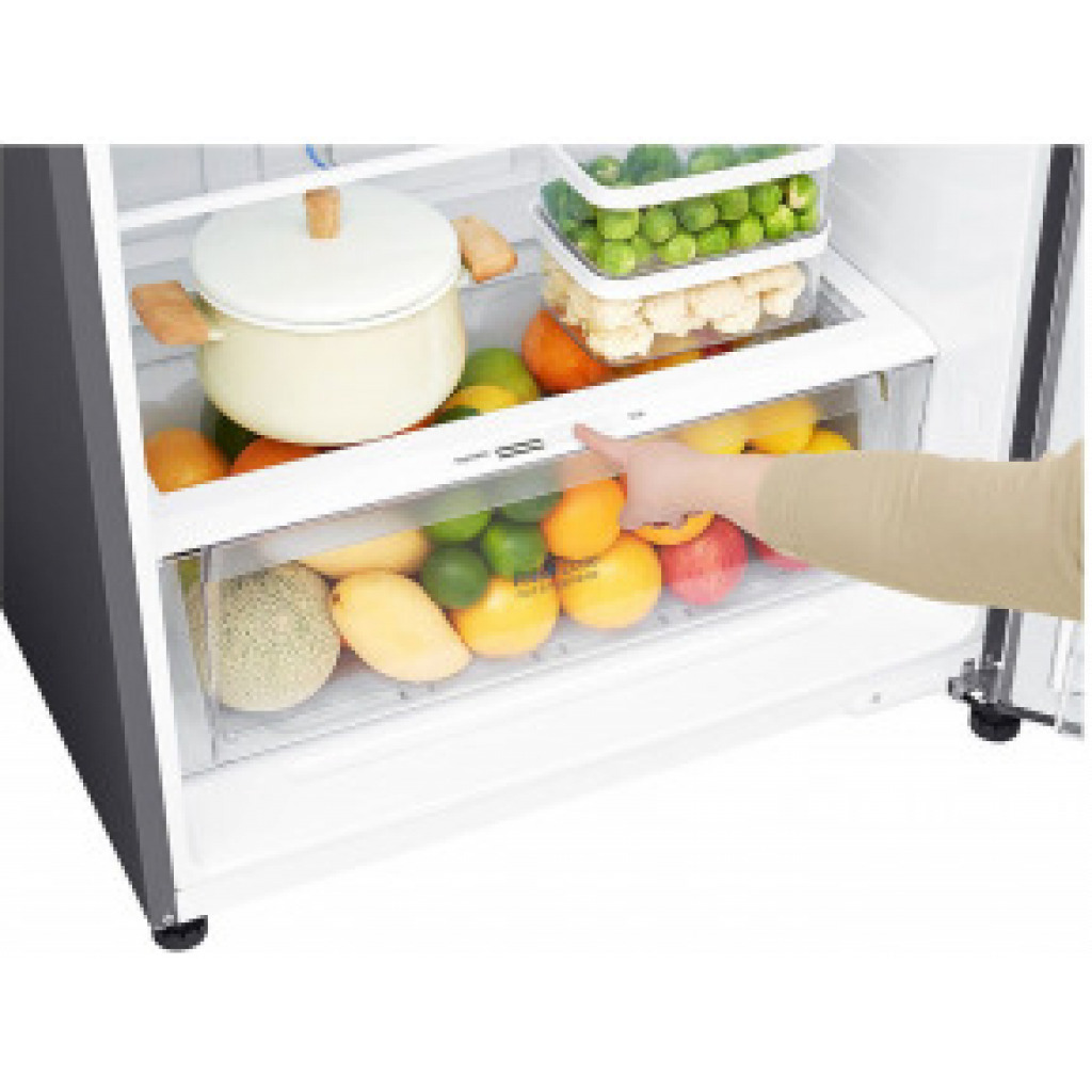 LG 401-Litres GL-F602HLHU Fridge; 410(L) | Top Freezer Refrigerator | Inverter Linear Compressor | Smart ThinQ™ | LINEAR Cooling™ -Inox