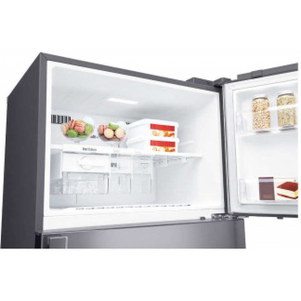 LG 438-Litres GL-H652HLHU Fridge; Double Door Frost Free Refrigerator Platinum Silver | LINEAR Cooling™ | Hygiene Fresh+ | Smart ThinQ™