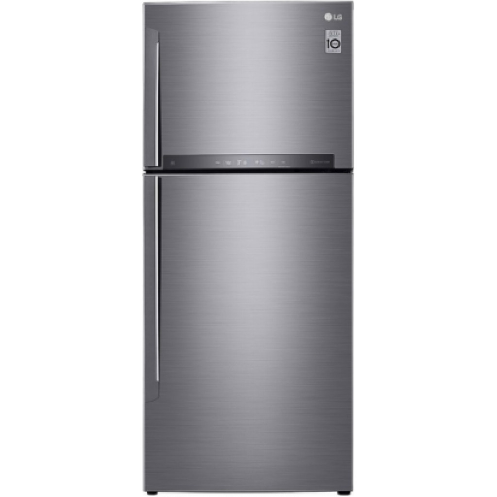LG 438-Litres GL-H652HLHU Fridge; Double Door Frost Free Refrigerator Platinum Silver | LINEAR Cooling™ | Hygiene Fresh+ | Smart ThinQ™