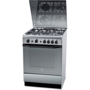 Indesit 60cm Gas Cooker with Gas Oven and Grill – I6TG1G(X)GH/EX; 4 Gas Burners, Automatic Ignition