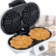 Silver Crest Double Waffle Maker With Mini Heart-Shaped Waffles Grill -White Sandwich Makers & Panini Presses TilyExpress 2