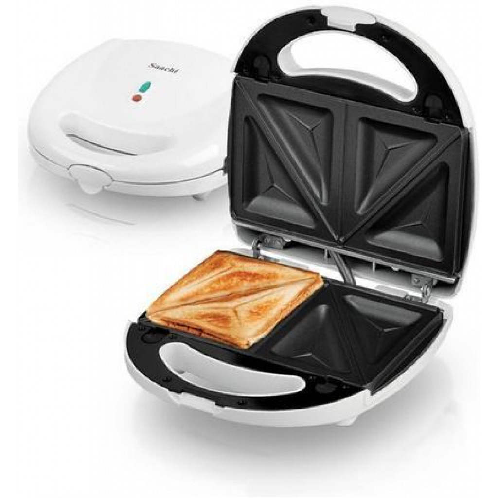 Saachi 2 Slice Sandwich Maker Toaster Grill- White