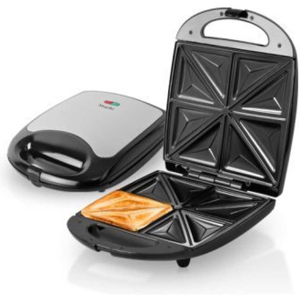 Saachi 4 Slice Sandwich Maker Toaster, Grill- Black