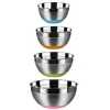 4pc Kitchen Steel Mixing Bowls For Baking Cooking Salad Fruits- Multi-Colours