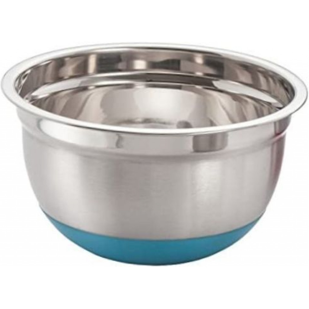 28cm Kitchen Steel Mixing Bowl For Baking Cooking Salad Fruits – Silver Bakeware Sets TilyExpress