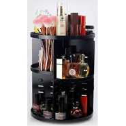 Rotating Adjustable Acrylic Cosmetic Jewelry Makeup Organizer Storage Box- Black