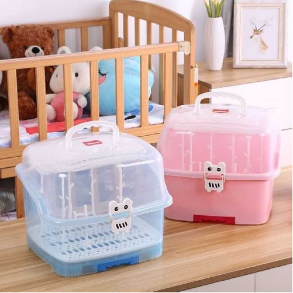 2pc Plastic Children's Stackable Toy Storage Boxes Organizer, Multi-Colours