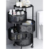 4 Tier Kitchen, Bedroom, Bathroom Storage Rack Basket Trolley Organizer-Black