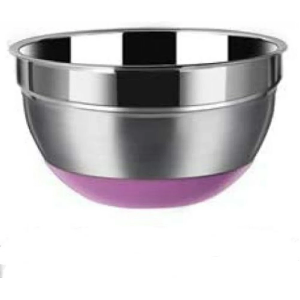 24Cm Kitchen Steel Mixing Bowl For Baking Cooking Salad Fruits- Silver Bakeware TilyExpress