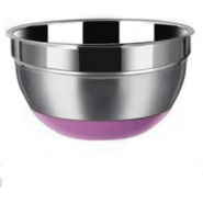 24Cm Kitchen Steel Mixing Bowl For Baking Cooking Salad Fruits- Silver