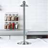 6 Hooks Kitchen Serving Spoon Holder Ladle Stand Tool Storage Organizer, Silver