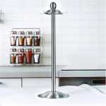 6 Hooks Kitchen Serving Spoon Holder Ladle Stand Tool Storage Organizer, Silver