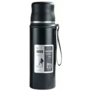 Top Sport 600ml Thermos Portable Vacuum Flask Insulated Tumbler Bottle With Rope-Black