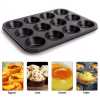 Cupcake Baking Tray 12 Holes mold - Black