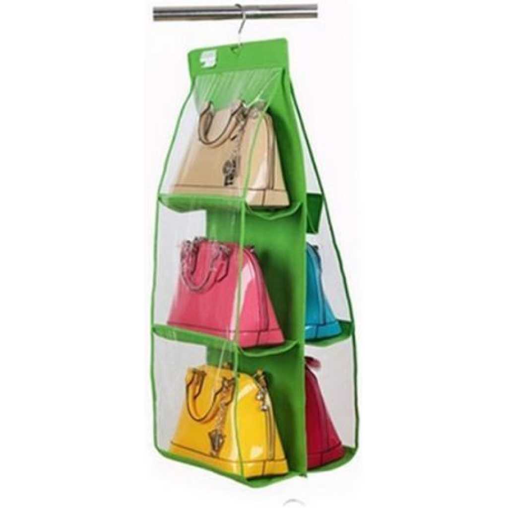 Handbag Storage Organizer Hanging Carrier Bag- Green