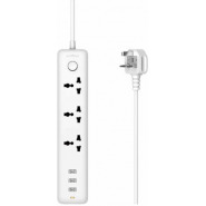 Oraimo Power Hub 3 Ac Outlets With 3 Usb Ports 1.8meter Extension Cable – White Electronic Cables TilyExpress 2