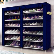 12 Layer Foldable & Collapsible Shoe Rack Metal Collapsible Shoe Stand (Blue, 12 Shelves, DIY(Do-It-Yourself)) Shoe Organizers TilyExpress