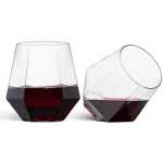 6 Pieces Of Diamond Wine Juice Cup Glasses - Colorless