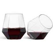 6 Pieces Of Diamond Wine Juice Cup Glasses - Colorless