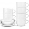 Restaurants And Office 6 Piece Cups And 6 Saucers - White