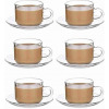 6 Pieces Of Cups And 6 Saucers - Colourless