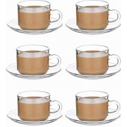 6 Pieces Of Cups And 6 Saucers – Colourless Cups Mugs & Saucers TilyExpress 2