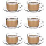 6 Pieces Of Cups And 6 Saucers - Colourless