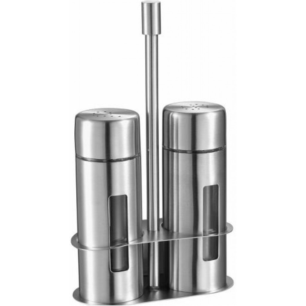 Spice Salt and Pepper Shaker Storage Containers - Silver