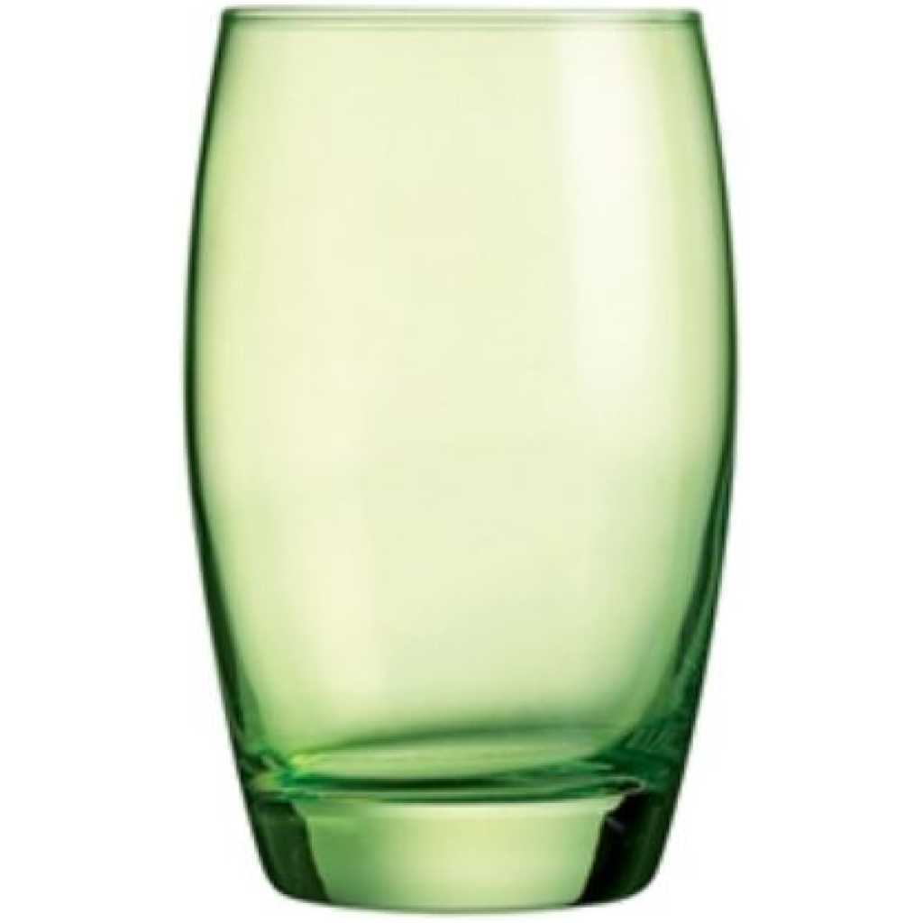 Arcoroc 6 Pieces Of Oval Water Juice Glasses Cup Tumblers Drinkware -Green