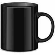 6 Pieces Of Tea Coffee Cup Mugs - Black