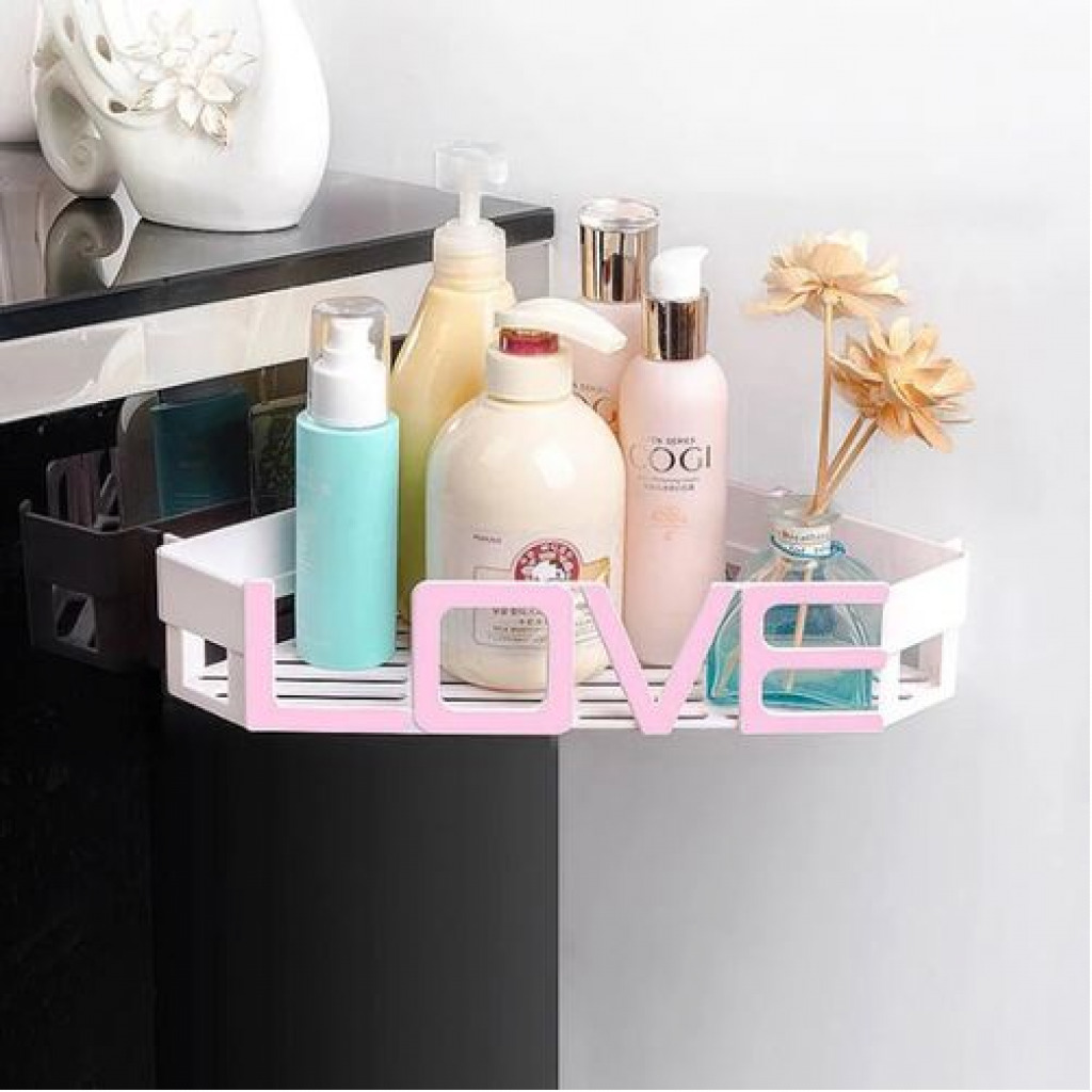 1piece Letter Wall-mounted Bathroom Shelf Rack Holder Organizer-Pink Soap Dishes TilyExpress