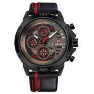 Naviforce Men's Analog Chronograph Watch - Black, Red