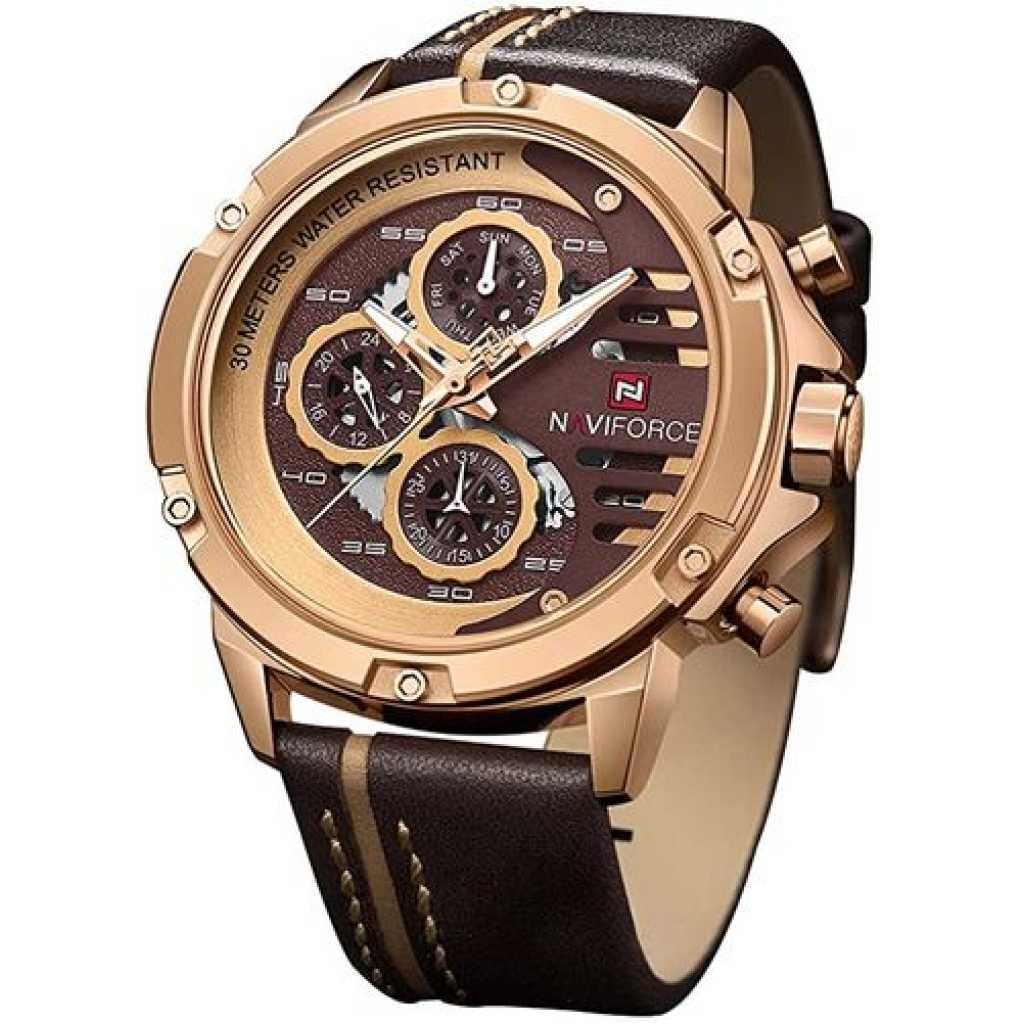 Naviforce Chronograph Luxury Analog Designer Watch - Brown