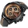 Naviforce Leather Strapped Chronograph Watch - Black