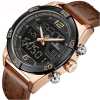 Naviforce Waterproof Digital And Analog Watch - Brown