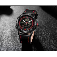 Naviforce Waterproof Dual Men’s Watch – Black, Red Men's Watches TilyExpress