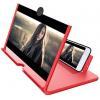 Mobile Phone Screen Magnifier, Amplifier with Holder Stand, Red