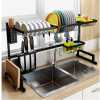 Dish Drying Draining Rack, Over The Sink Display Stand Utensils Storage Organizer -Black