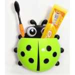 Ladybird Wall Mount Toothbrush Holder Storage Organizer Rack-Green.