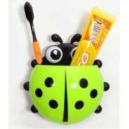 Ladybird Wall Mount Toothbrush Holder Storage Organizer Rack-Green.